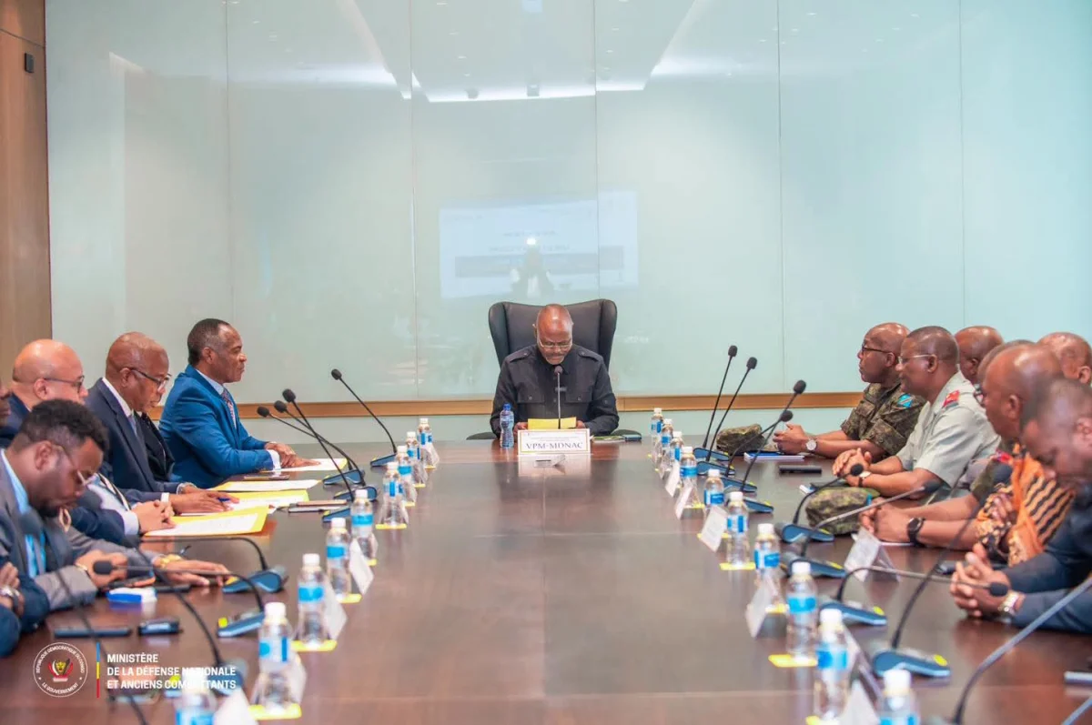 Guy Kabombo Muadiamvita lors de la clôture de l’atelier de validation du nouveau cadre organique d’AFRIDEX à Kinshasa