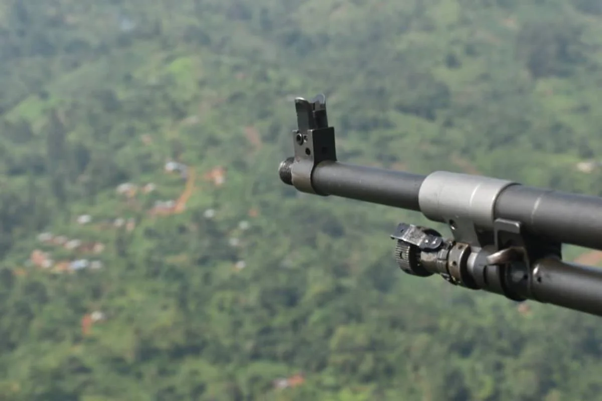 Position militaire dans le territoire de Masisi où des combats opposent les FARDC et les Wazalendo à l’AFC/M23
